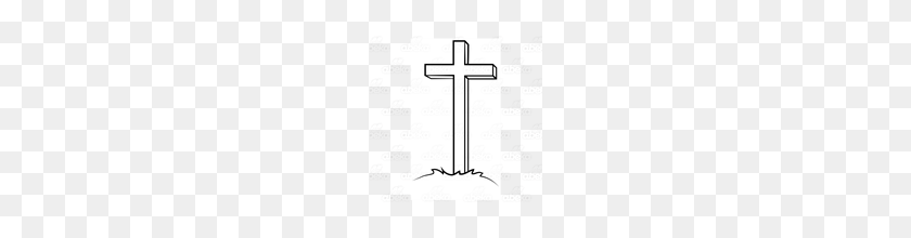 160x160 Абека Клипарт Деревянный Крест, Стоя На Лужайке - Деревянный Крест Png