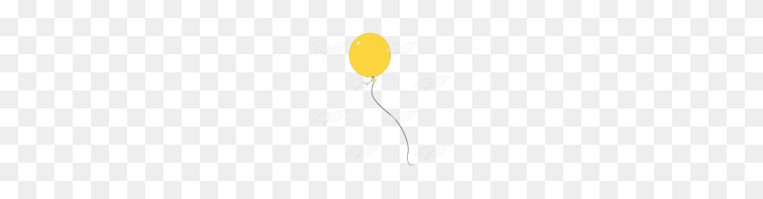 160x160 Abeka Clip Art Yellow Balloon With A Black String - Yellow Balloon PNG