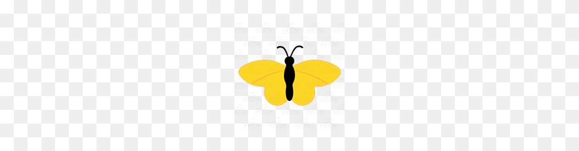 160x160 Abeka Clip Art Yellow Butterfly With A Black Body - Butterfly Body Clipart