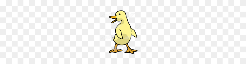 160x160 Abeka Clip Art Yellow Duckling Looking Behind - Duckling Clipart