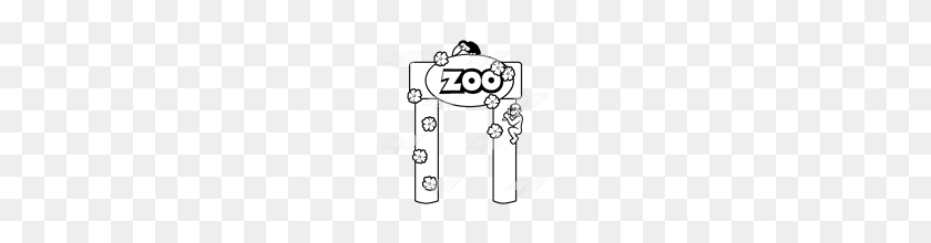 160x160 Abeka Clipart Zoo Gate Con Un Tucán Y Un Mono - Zoo Sign Clipart