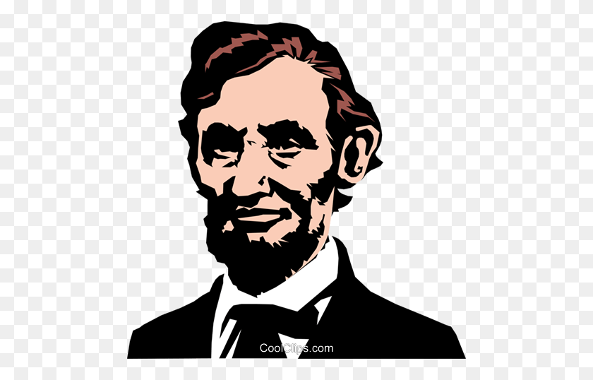 480x478 Abraham Lincoln Royalty Free Vector Clip Art Illustration - Lincoln Clipart