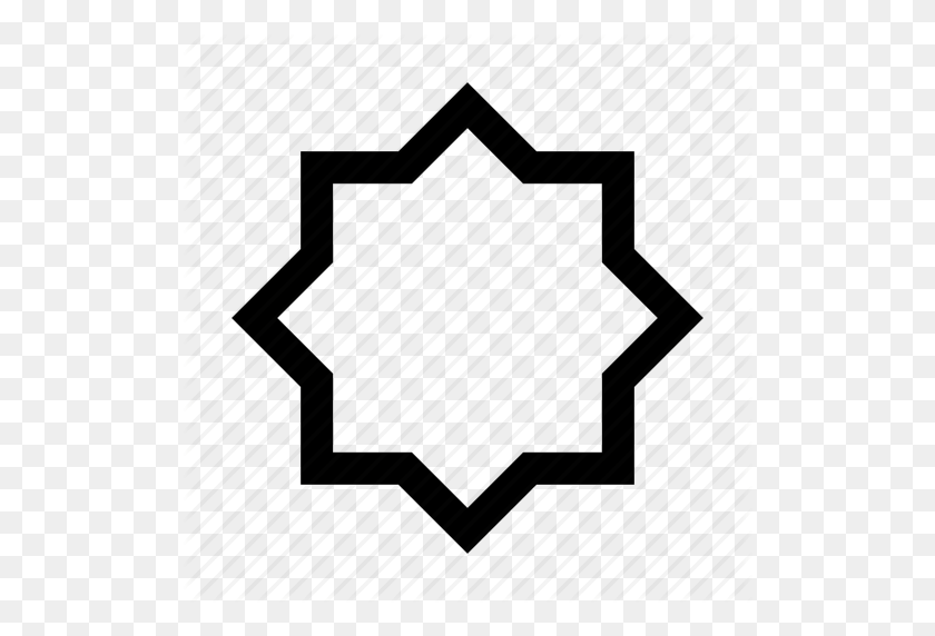 512x512 Abstract, Arabesque, Geometric, Islamic, Ornament, Shape, Star Icon - Geometric Shape PNG