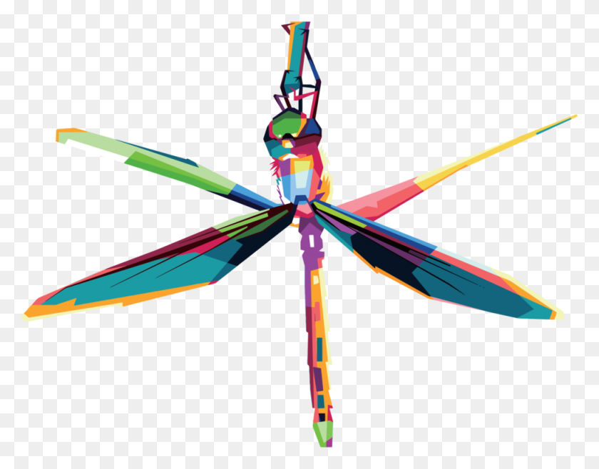 977x750 Abstract Art Dragonfly Geometry Animal - Free Dragonfly Clipart