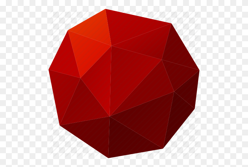 512x507 Abstract, Basic, Button, Circle, Dot, Low Poly, Polygonal, Red Icon - Red Dot PNG