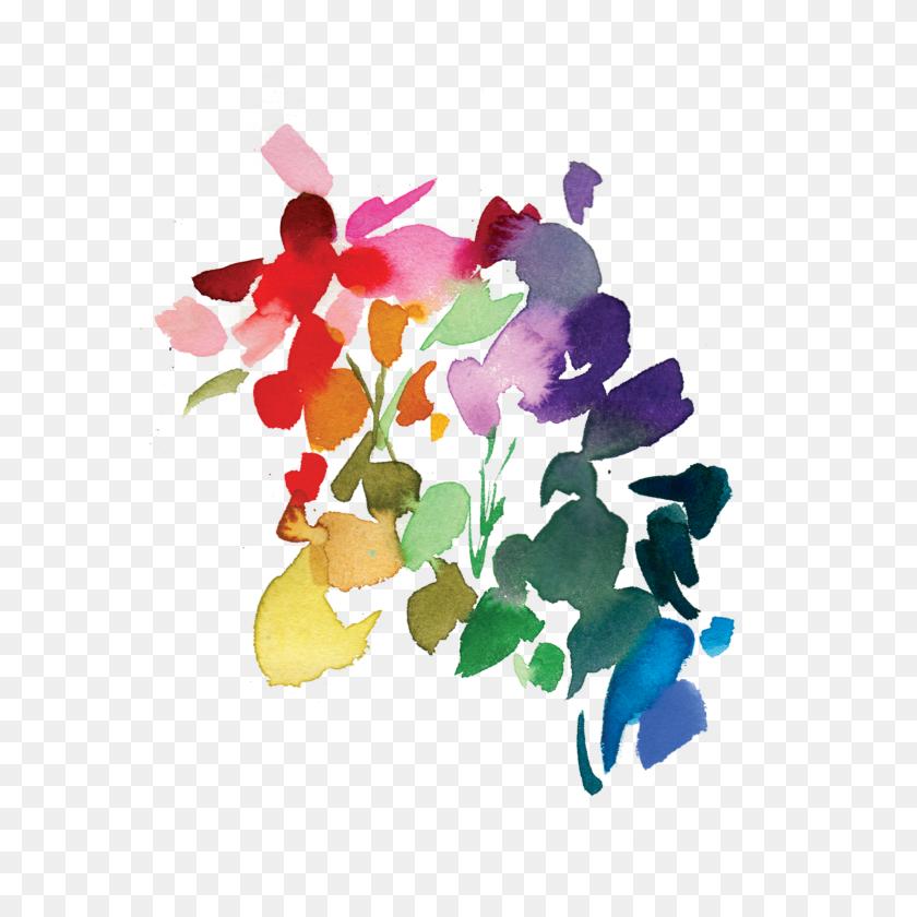 2048x2048 Abstract Floral - Watercolor Floral PNG