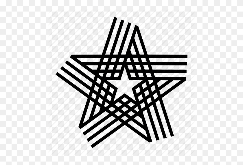 512x512 Resumen, Geométrico, Geometría, Líneas, Forma, Estrella, Icono De Simetría - Patrón De Línea Png
