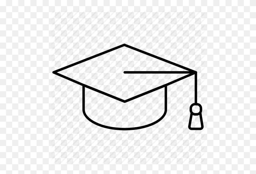512x512 Académico, Gorra, Educación, Graduación, Icono De Sombrero - Imágenes Prediseñadas De Gorra De Graduación En Blanco Y Negro