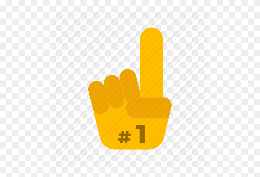 512x512 Accesories, Finger, Foam, Gestures, Hand, Interaction, Supporter Icon - Foam Finger PNG
