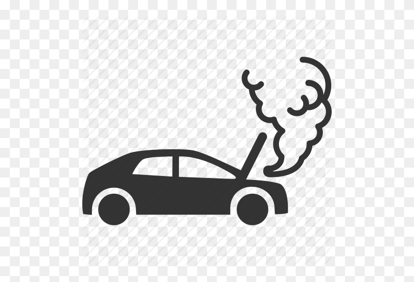 512x512 Accident, Broken, Car, Casualty, Heat, Mishap, Smoke Icon - Tire Smoke PNG