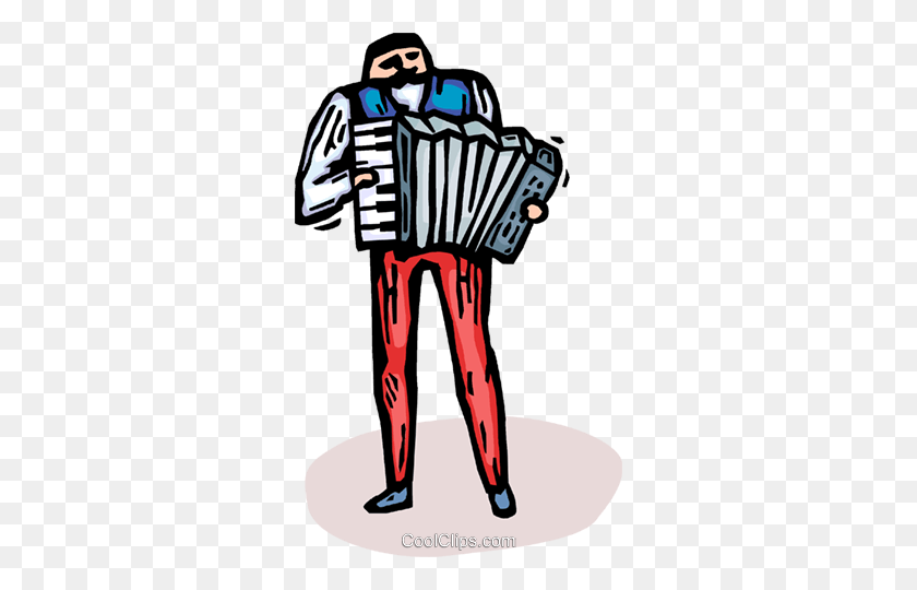 300x480 Accordion Player Royalty Free Vector Clip Art Illustration - Accordion Clipart