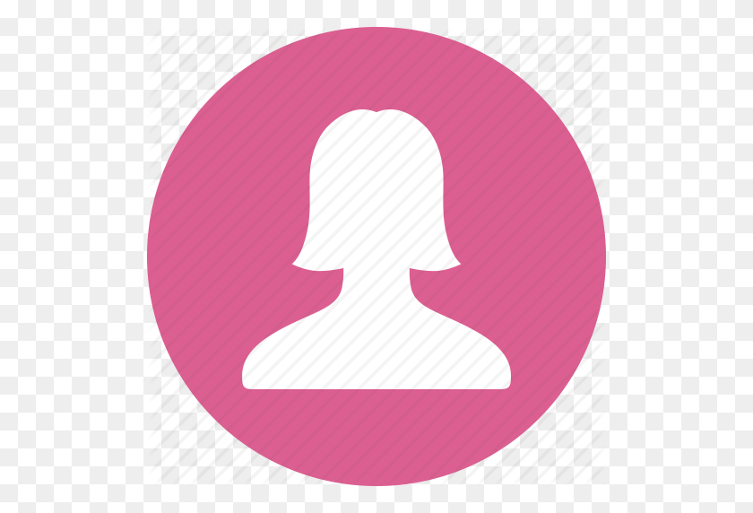 512x512 Account, Avatar, Circle, Female, Pink, Profile, User Icon - Pink Circle PNG