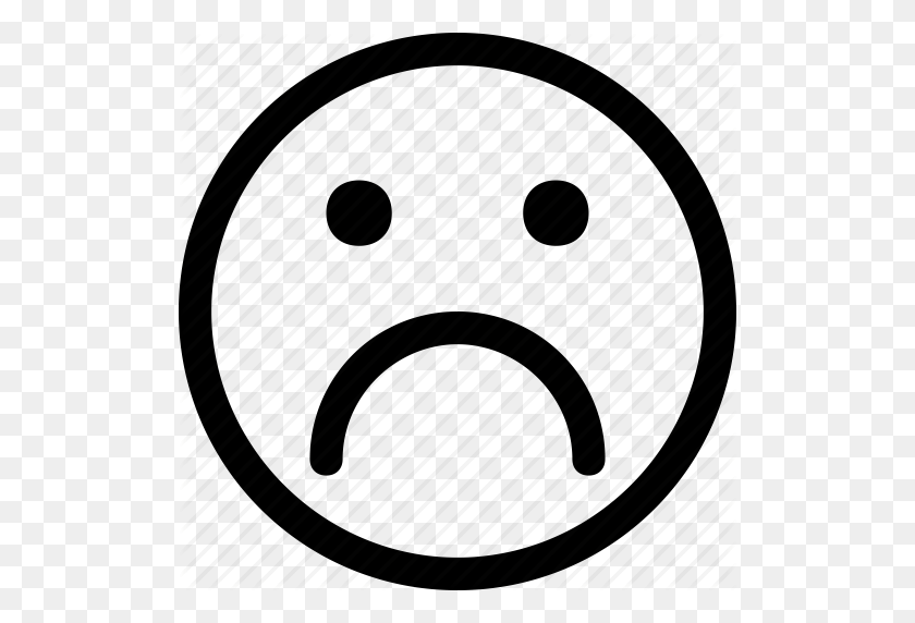 512x512 Account, Avatar, Emoticon, Face, Sad, Smiley, User Icon - Sad Face PNG