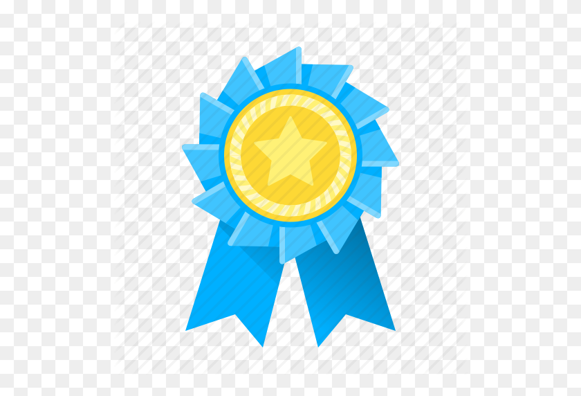 512x512 Достижение, Награда, Награды, Синий, Медаль, Лента, Значок Трофея - Значок Премии Png