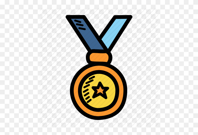 512x512 Достижение, Награда, Чемпион, Честь, Медаль, Значок Победителя - Почетная Медаль Png