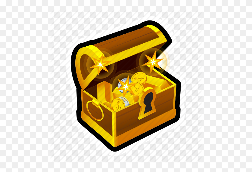 512x512 Achievement, Chest, Coin, Gold, Money, Reward, Treasure Icon - Open Treasure Chest Clipart