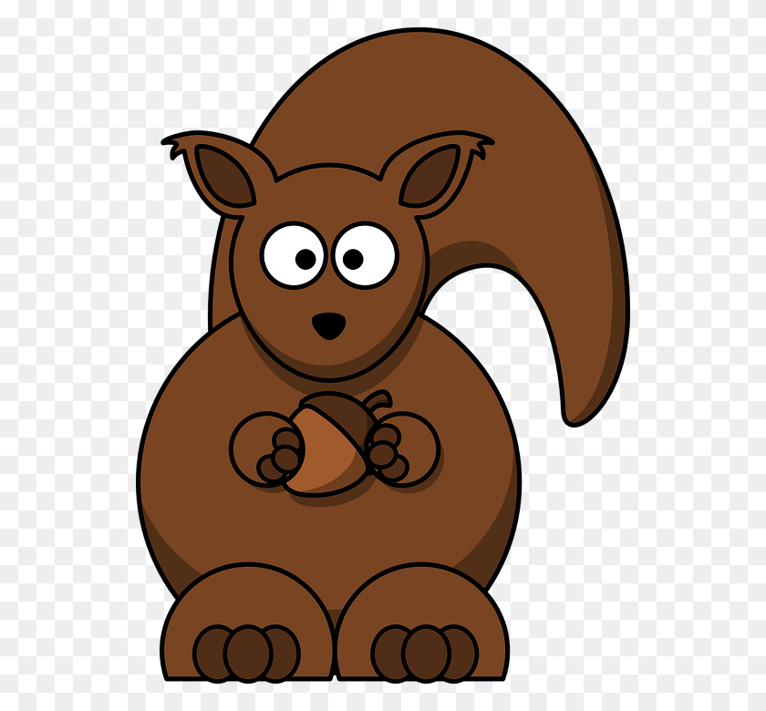 542x720 Acorn Clipart Brown Squirrel - Fat Clipart