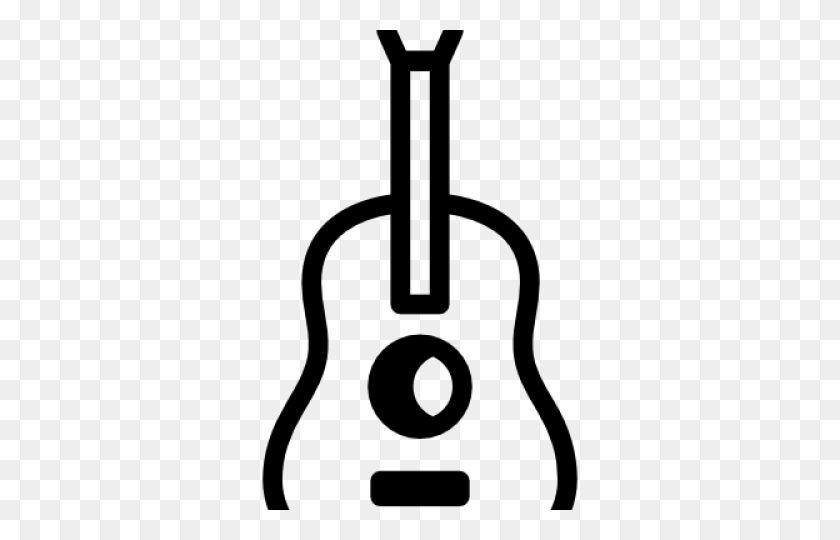 640x480 Acoustic Guitar Clipart - Electric Guitar Clipart Black And White
