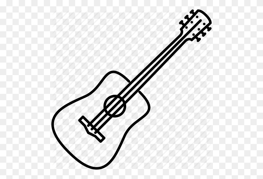 512x512 Guitarra Acústica Clipart Banda Acústica - Clipart De Guitarra Acústica Blanco Y Negro