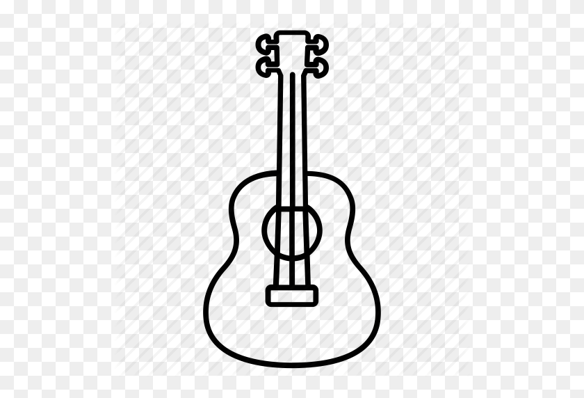 512x512 Acoustic Guitar Clipart Classical Guitar - Bass Guitar Clipart Black And White