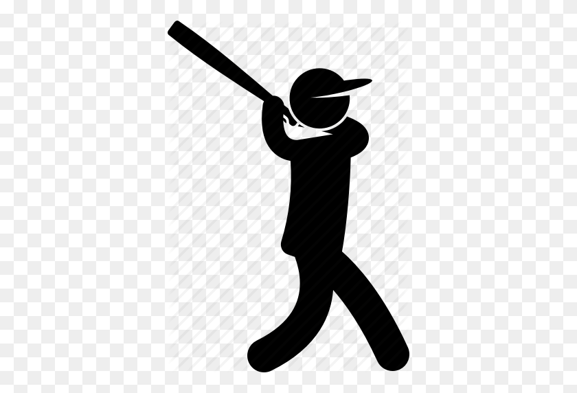 352x512 Action, Baseball, Bat, Player, Pose, Posture, Swing Icon - Baseball Bat And Ball Clipart