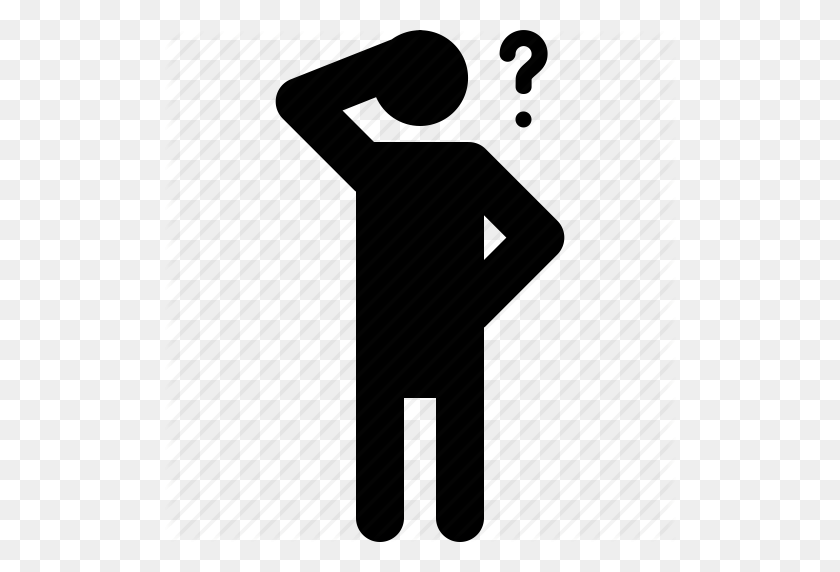 512x512 Activity, Doubt, Man, Person, Question, Standing, Thinking Icon - Person Thinking PNG
