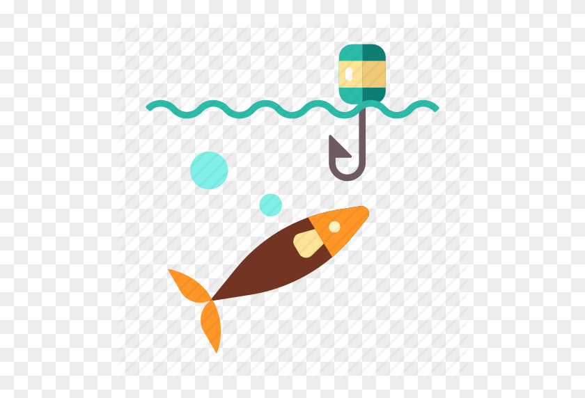 512x512 Activity, Fish, Fishing, Hook, Outdoor, Rod, Water Icon - Fishing Rod PNG