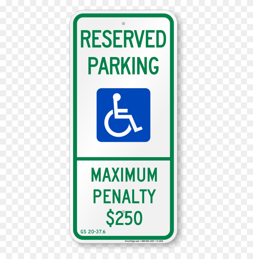 383x800 Ada Handicap Parking Sign - Handicap Sign PNG