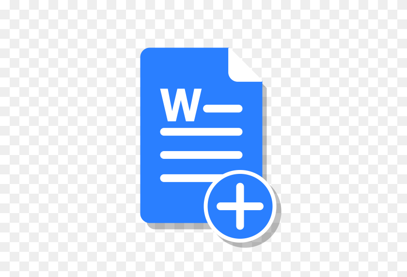 512x512 Add, Blue, Create, Doc, File, Office, Word Icon - PNG To Doc