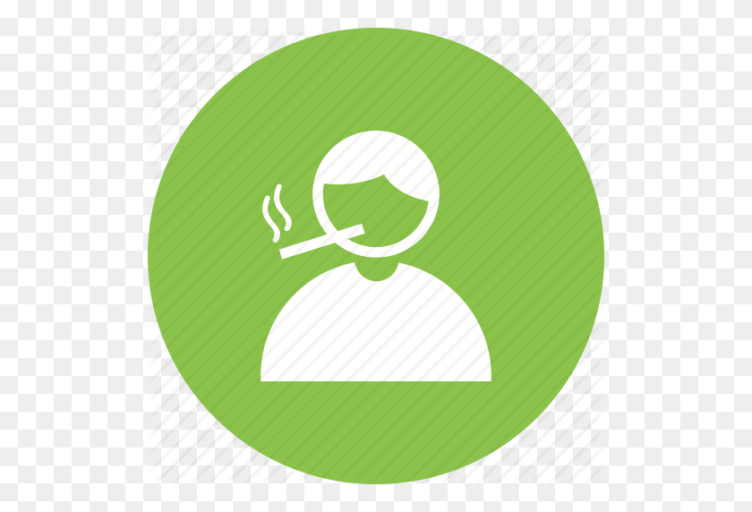 512x512 Зависимость, Сигарета, Здоровье, Человек, Никотин, Дым, Значок Курения - Зеленый Дым Png
