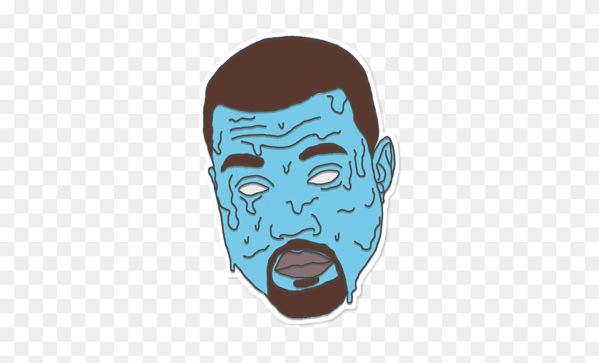 450x450 Adesivo Kanye Grime In B Art, Kanye West And Rap - Kanye Face PNG