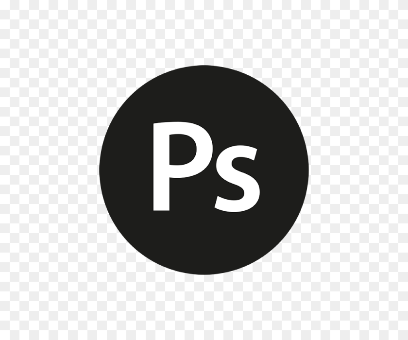 adobe photoshop logo black and white