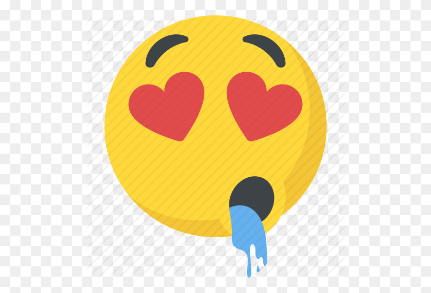 512x512 Adorable, Drooling Face, Emoji, Emoticon, In Love Icon - Smiling Emoji PNG