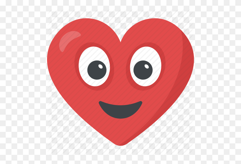 512x512 Adorable, Emociones, Corazón Emoji, Enamorado, Icono De San Valentín - Corazón Ojo Emoji Png