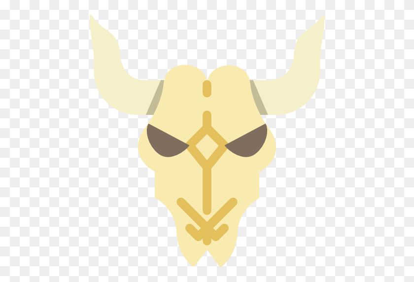 512x512 Adornment, Decoration, Cattle Skull, Western Icon - Cow Skull PNG