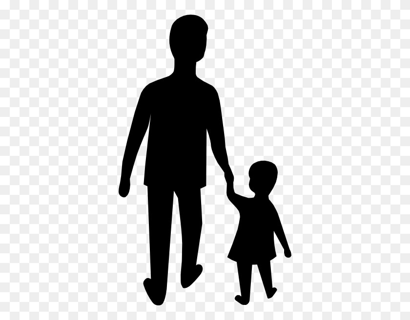 354x597 Adult And Child Silhouette Clip Art - Boy Walking Clipart
