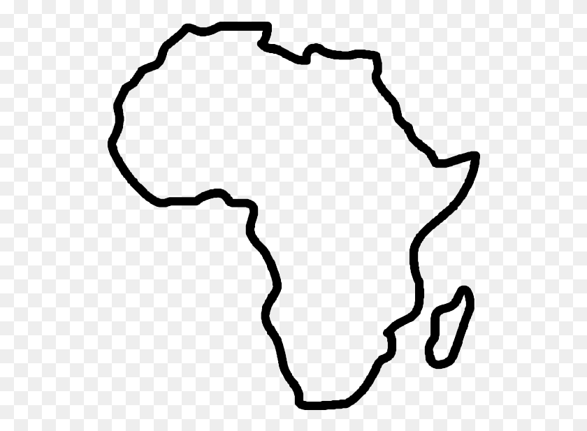 534x557 Африка Пустая Карта Картинки - Карта Черно-Белый Клипарт