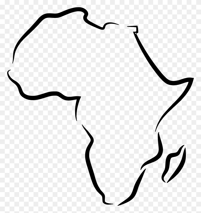 4454x4726 Африканский Клипарт - Контурный Рисунок Русалки