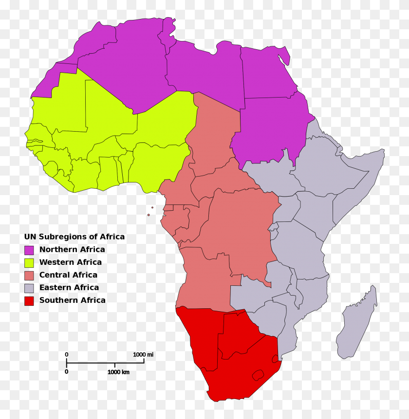 2000x2050 Карта Регионов Африки - Карта Африки Png