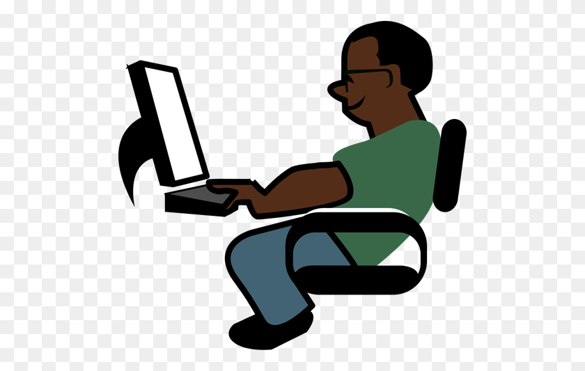 500x473 African American Programmer - African American Family Clipart