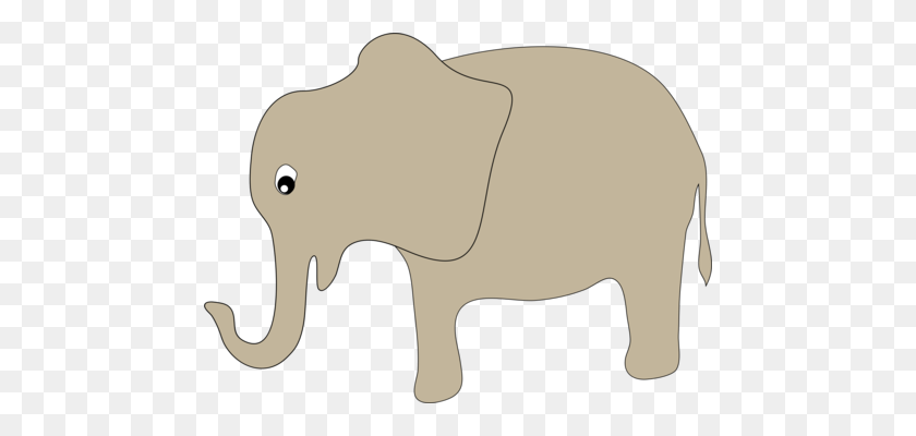 466x340 Африканский Слон Рисунок Слонов Книжка-Раскраска Линия Искусства Бесплатно - Слон Клипарт