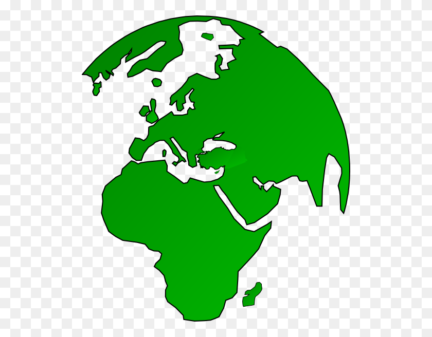 522x596 African Globe Map Green Clip Art - Africa Map PNG