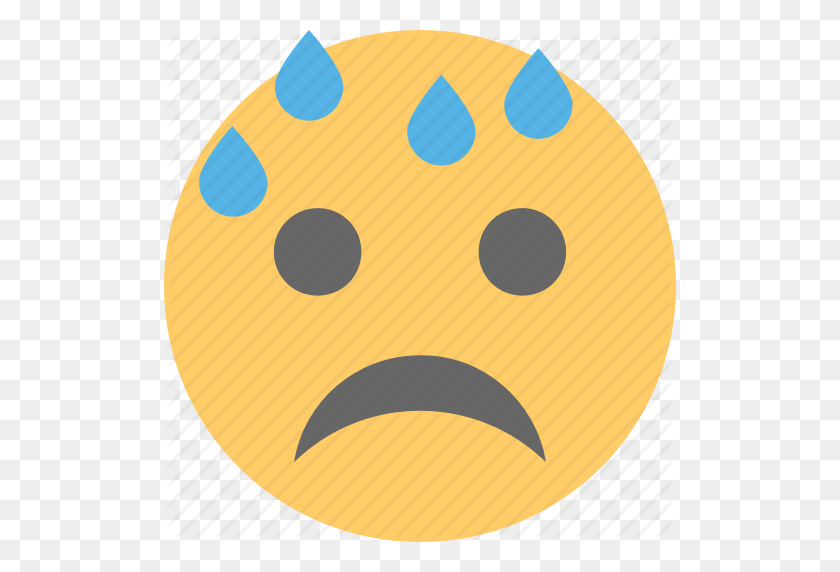 512x512 Agresivo, Cara Enojada, Sudor Frío, Emoji, Icono De Emoji Aliviado - Sudor Emoji Png