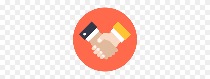 256x256 Agreement Icon Flat - Handshake Icon PNG