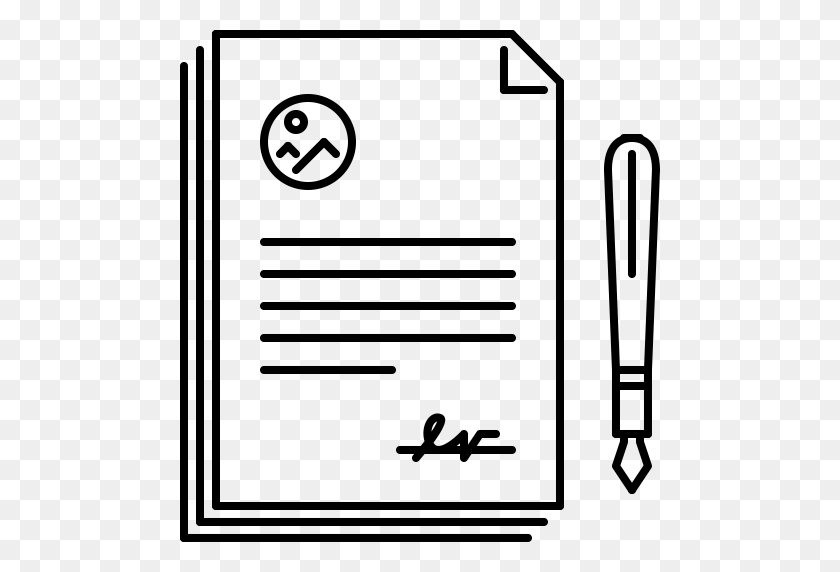 512x512 Agreement, Pen, M Icon With Png And Vector Format For Free - Contract Clipart