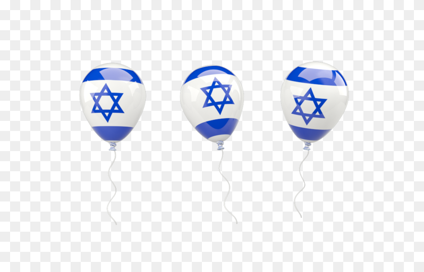 640x480 Globos De Aire Ilustración De La Bandera De Israel - Bandera De Israel Png