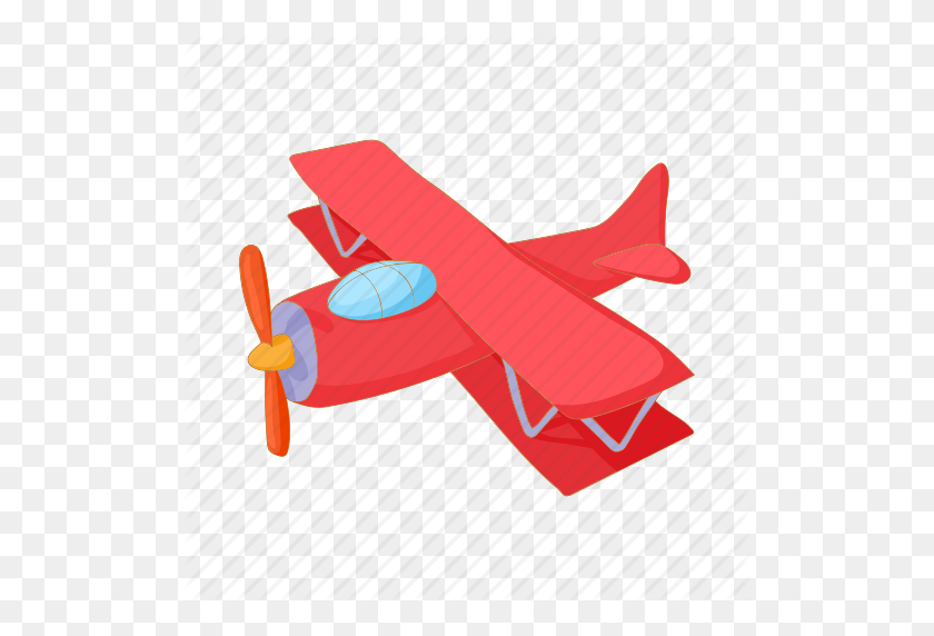 512x512 Avión, Aviación, Biplano, Dibujos Animados, Viejo, Plano, Icono De La Hélice - Biplano Png