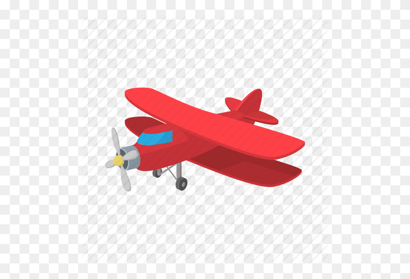 512x512 Avión, Aviación, Biplano, Dibujos Animados, Viejo, Avión, Icono De La Hélice - Avión De Dibujos Animados Png