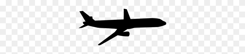 300x126 Airplane Clip Art - Airplane Black And White Clipart
