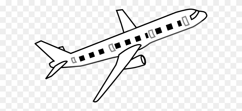 600x328 Самолет Клипарт Черный И Белый Посмотрите На Самолет Черный - Милый Самолет Клипарт